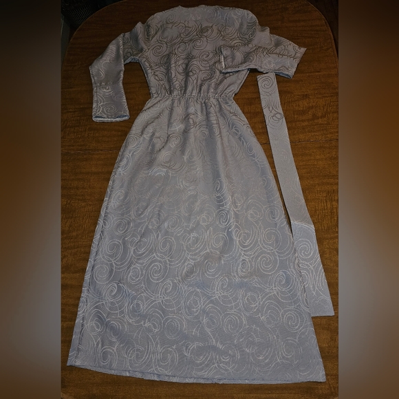 Homemade Holdeman Mennonite Dress Small Medium Gray Swirll Christian Modest - Picture 1 of 11